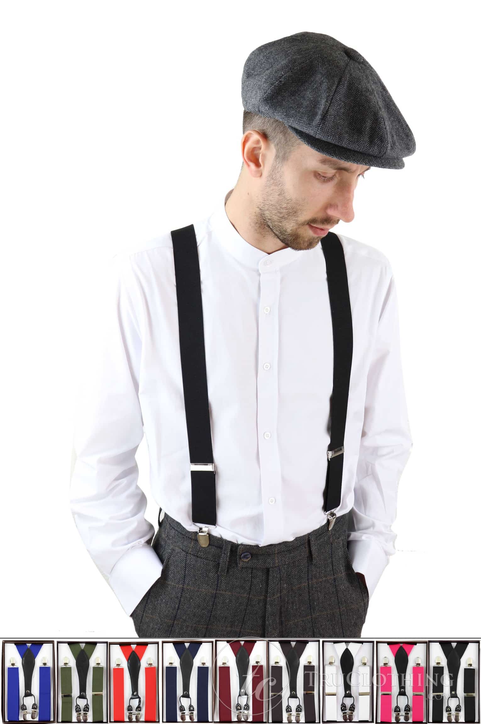 Amakando Casino Hosenträger – Poker Spieler Suspenders – Y-Form, Schwarz – Kostümzubehör Für Las Vegas Partys