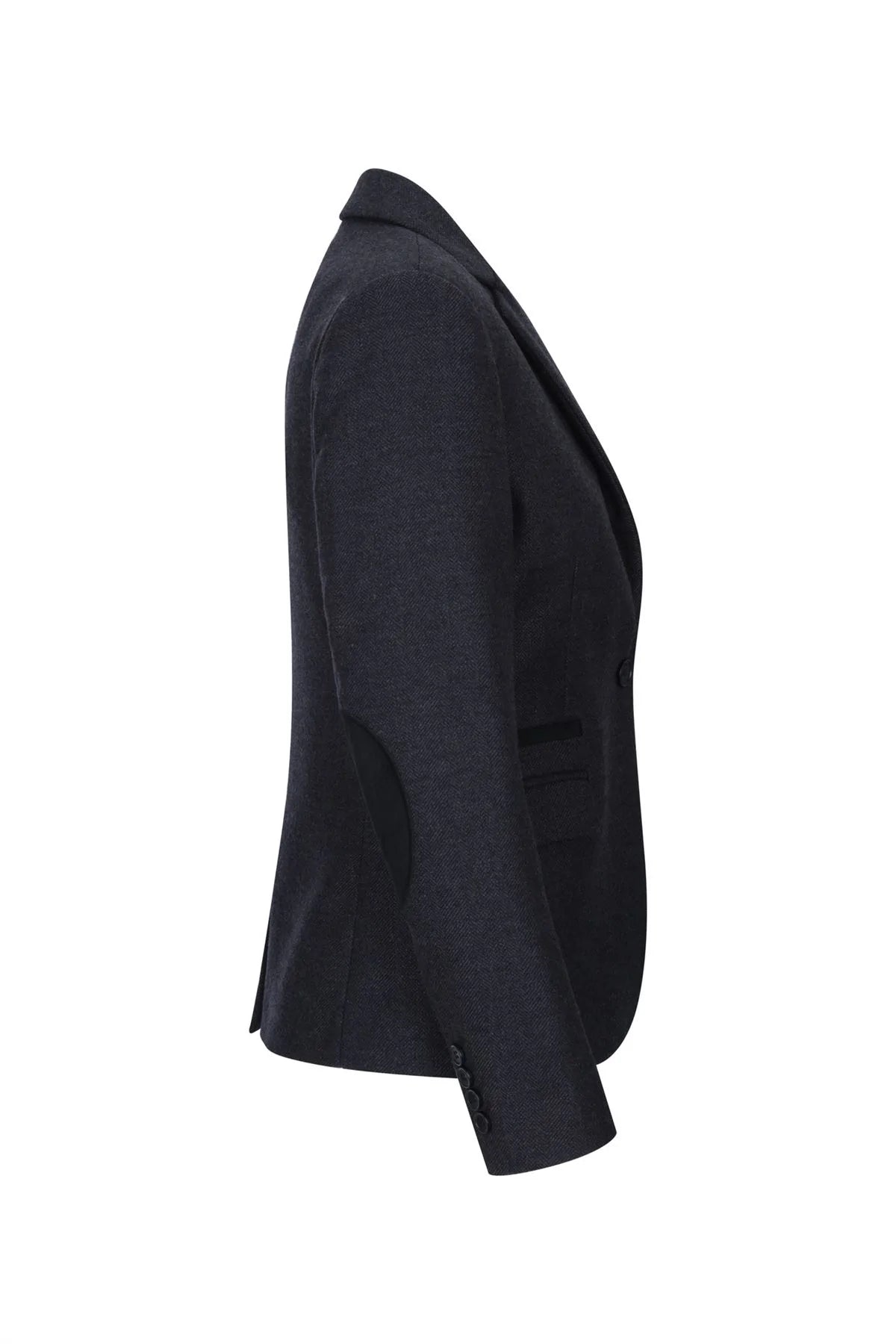 Women Black jacket  Tweed Herringbone Wool Classic Smart Casual Vintage 1920s