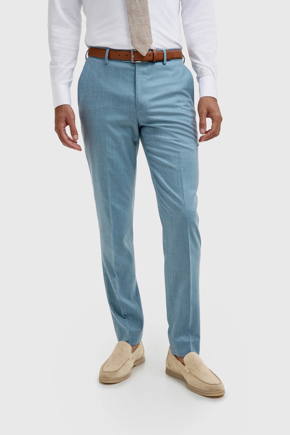 James - Herren hellblaue strukturierte Hose