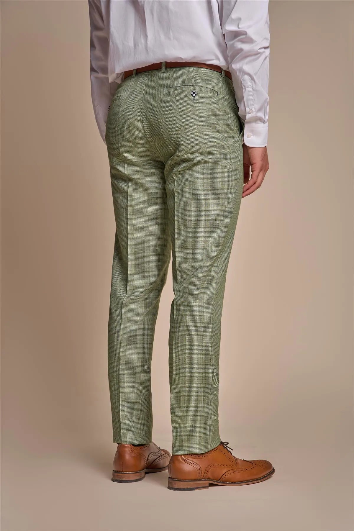 Caridi - Salbeigrüne karierte Hose für Herren