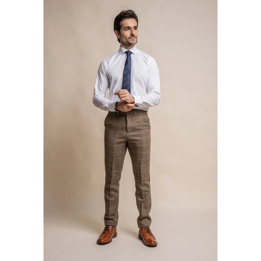 Albert - Hellbraune Tweedhose für Herren