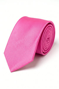 Herrenkrawatte, schmal geschnitten, einfarbig, rosa