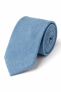 Herrenkrawatte in Hellblau mit Wildlederfinish