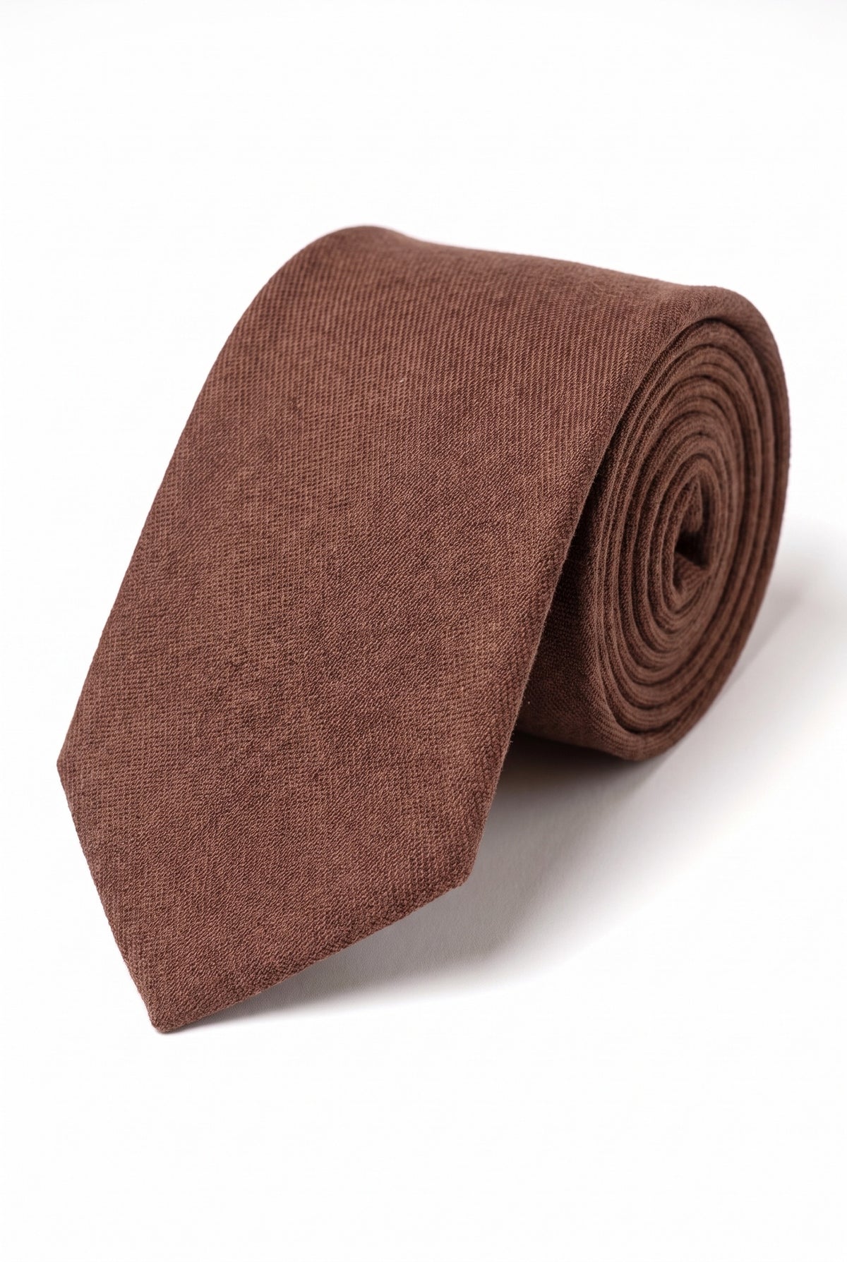 Herrenkrawatte in Braun mit Wildlederfinish