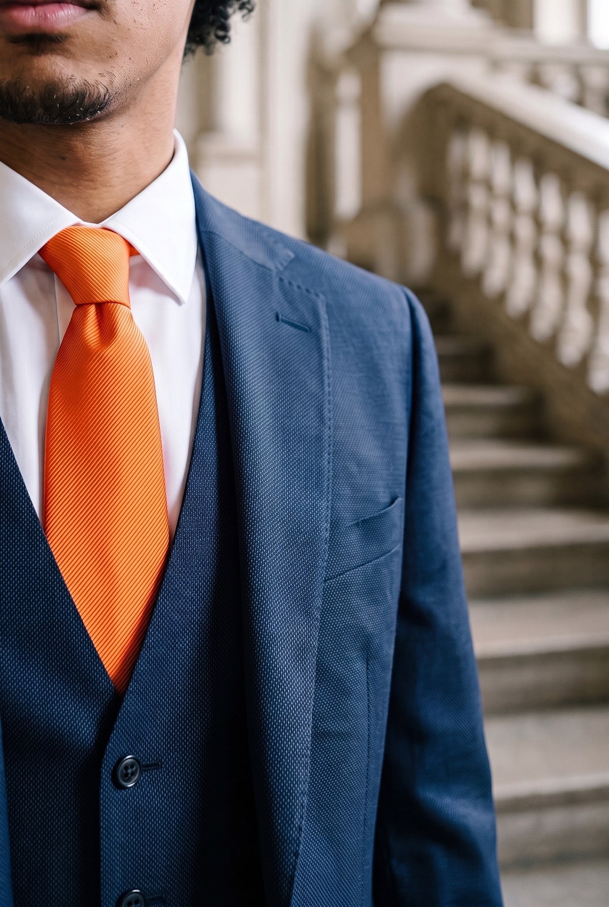 Herrenkrawatte, orange, schmal, 6 cm, einfarbig