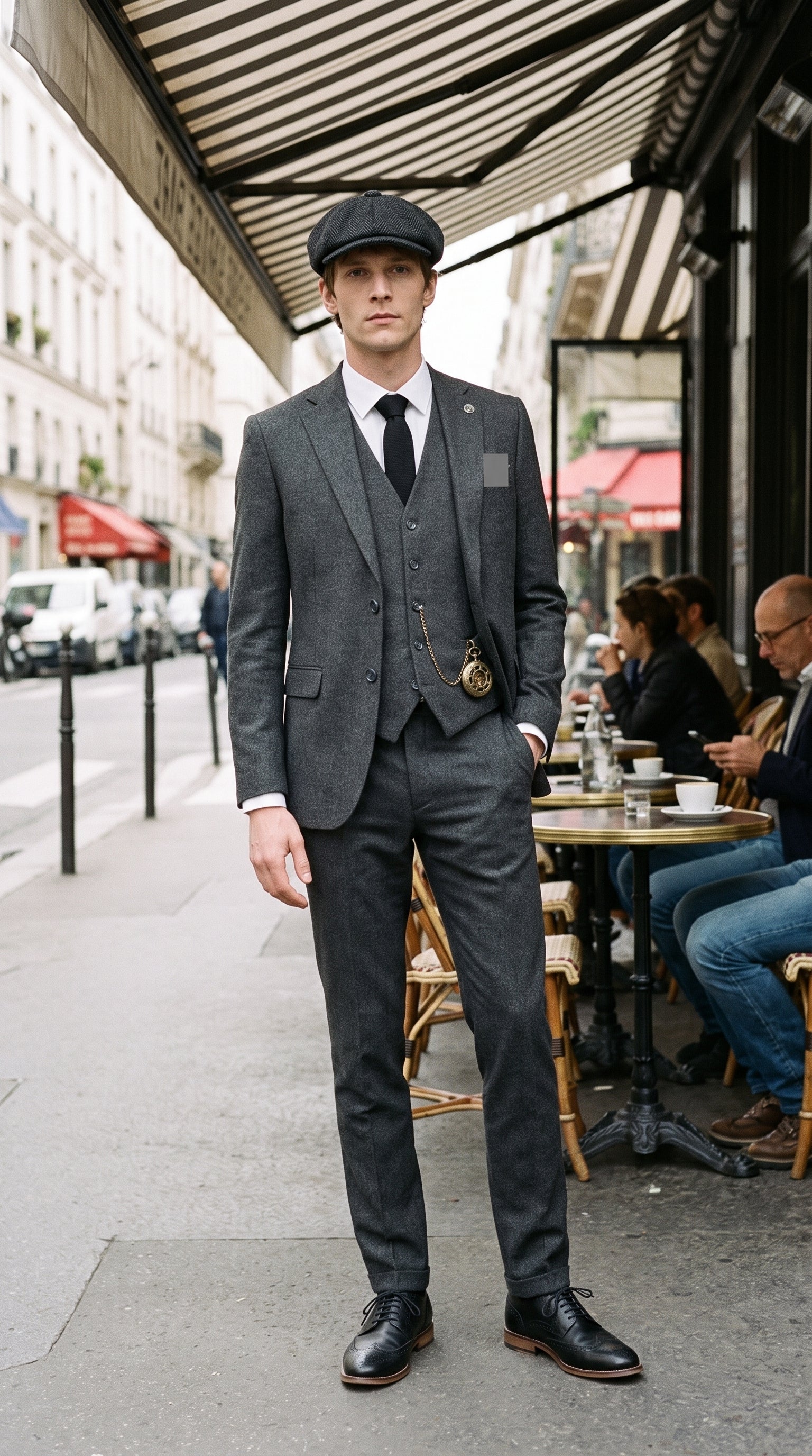 Look #831 styled with Grauer Wollanzug für Herren