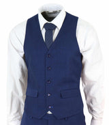 Mens Navy Blue Slim Fit 3 Piece Suit