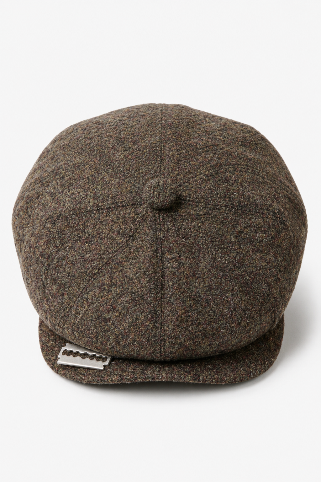 Braune 8-Panel-Kappe mit Rasierklinge