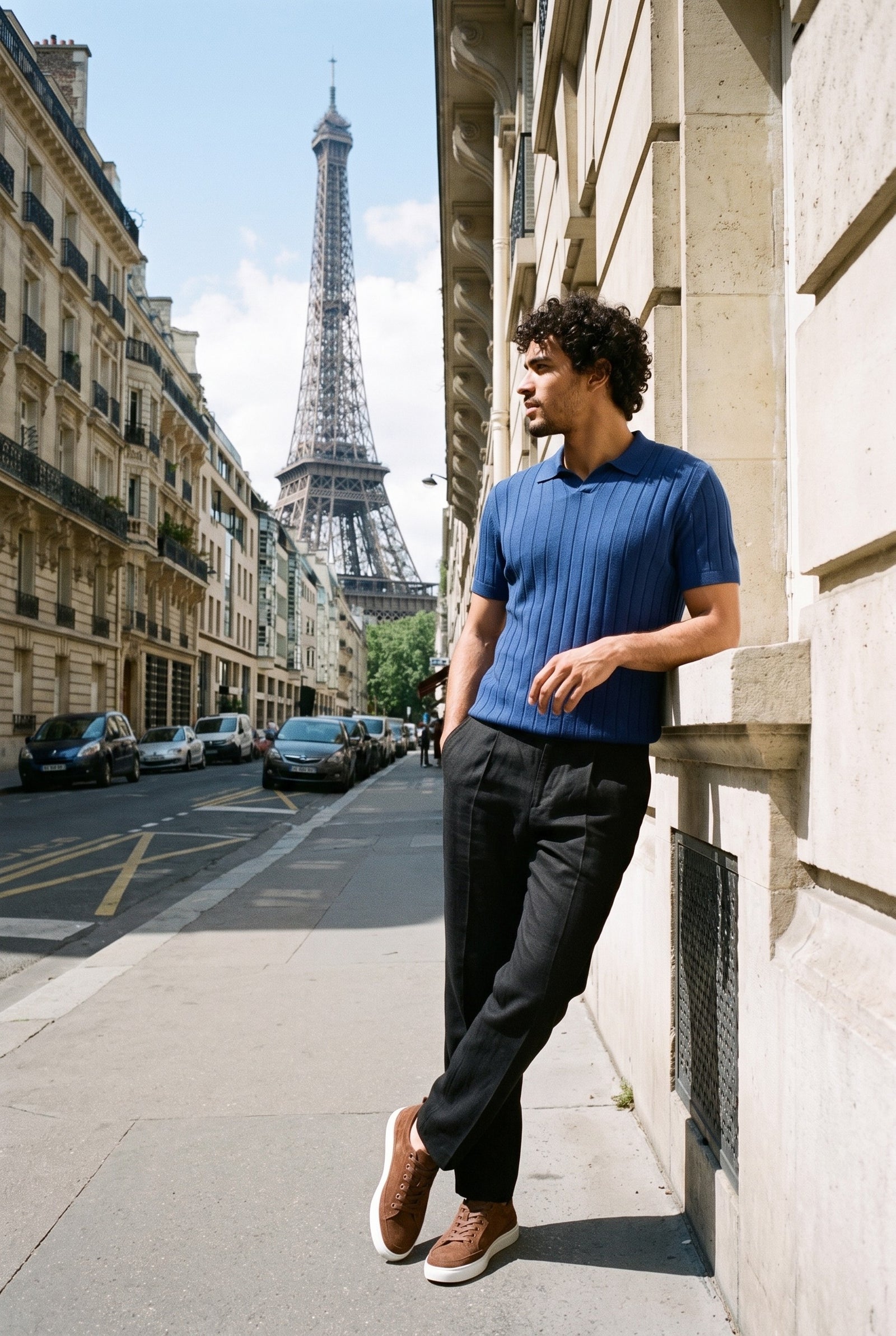 Look #888 styled with Schwarze Herrenhose aus 100 % Leinen mit Bundfalten und Kordelzug, bequeme, gerade Passform