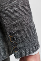 Grauer 3-teiliger Glencheck-Anzug für Herren