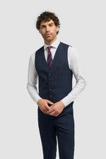 Caridi - Herren-Tweed-Weste in Marineblau
