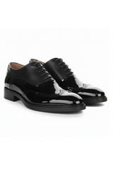 Harry - Schwarze Herren-Brogueschuhe aus Lackleder