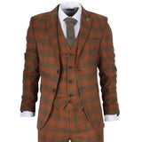 IM11 - Men's 3 Piece Brown Check Suit
