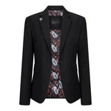 TPW-13 - Dreiteiliger, schlichter schwarzer Damenanzug