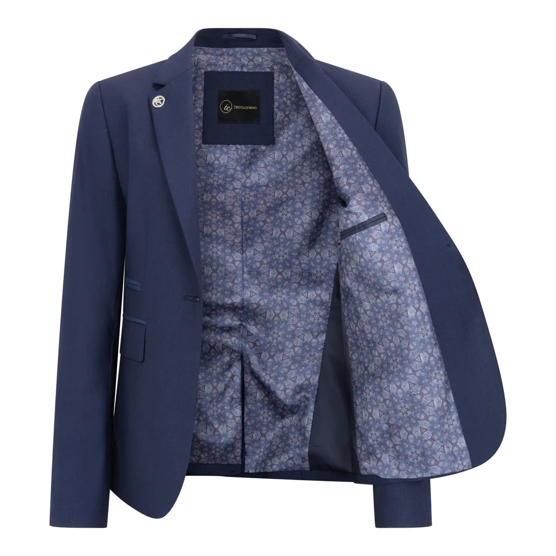 TPW-14 - Dreiteiliger Damenanzug, einfarbig marineblau