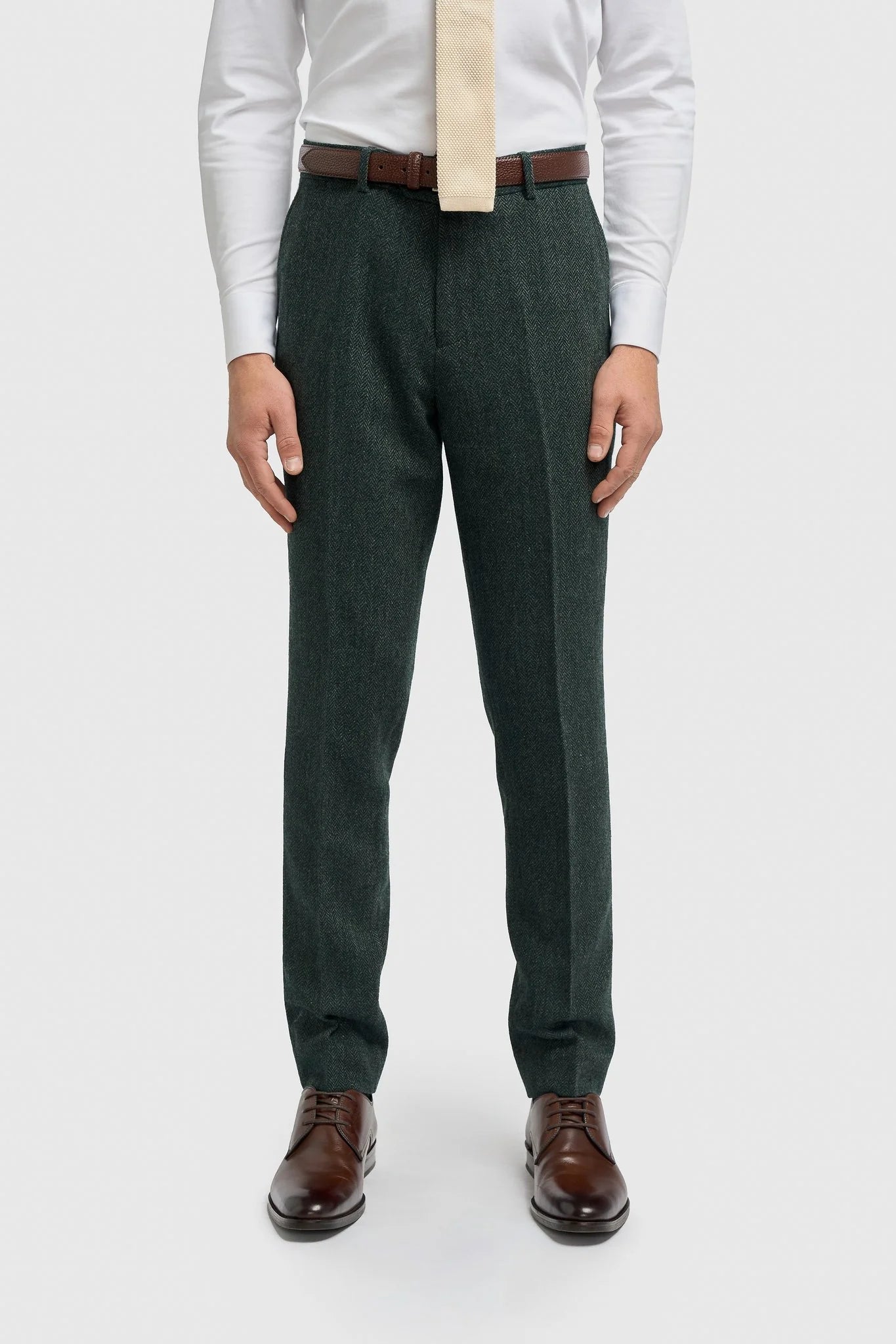 Thomas – Olivgrüner 3-teiliger Anzug aus Wollmischgewebe