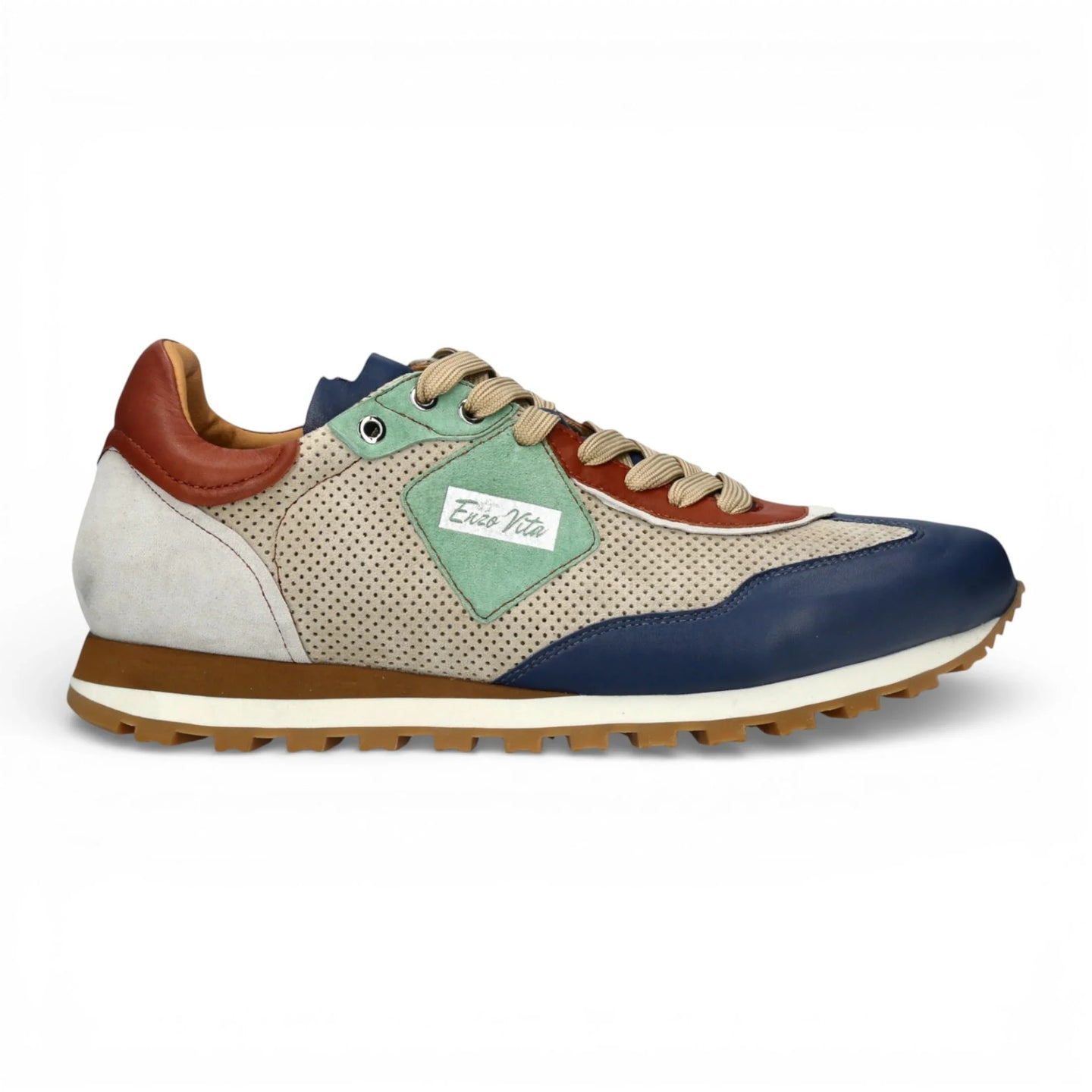 Aglae 02 – Grau-blaue Herren-Sneaker aus Leder