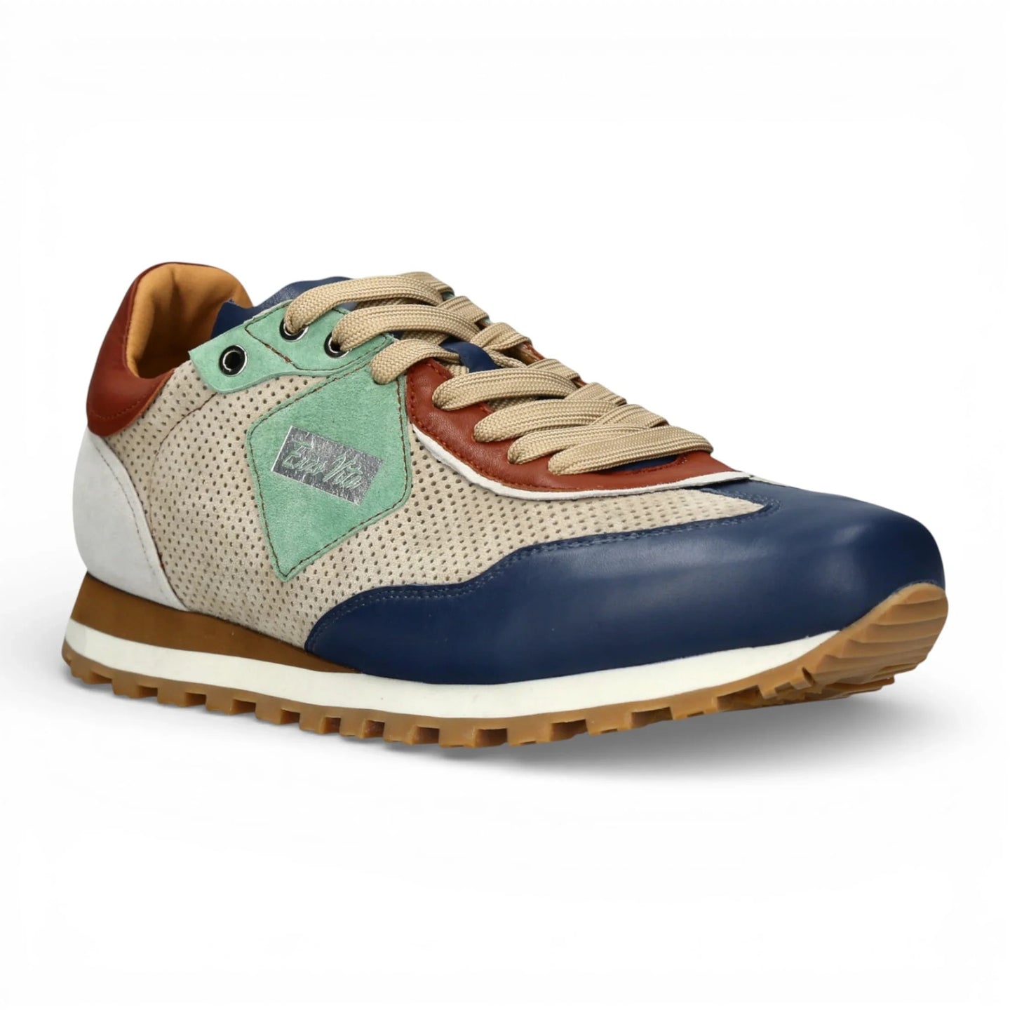 Aglae 02 – Grau-blaue Herren-Sneaker aus Leder