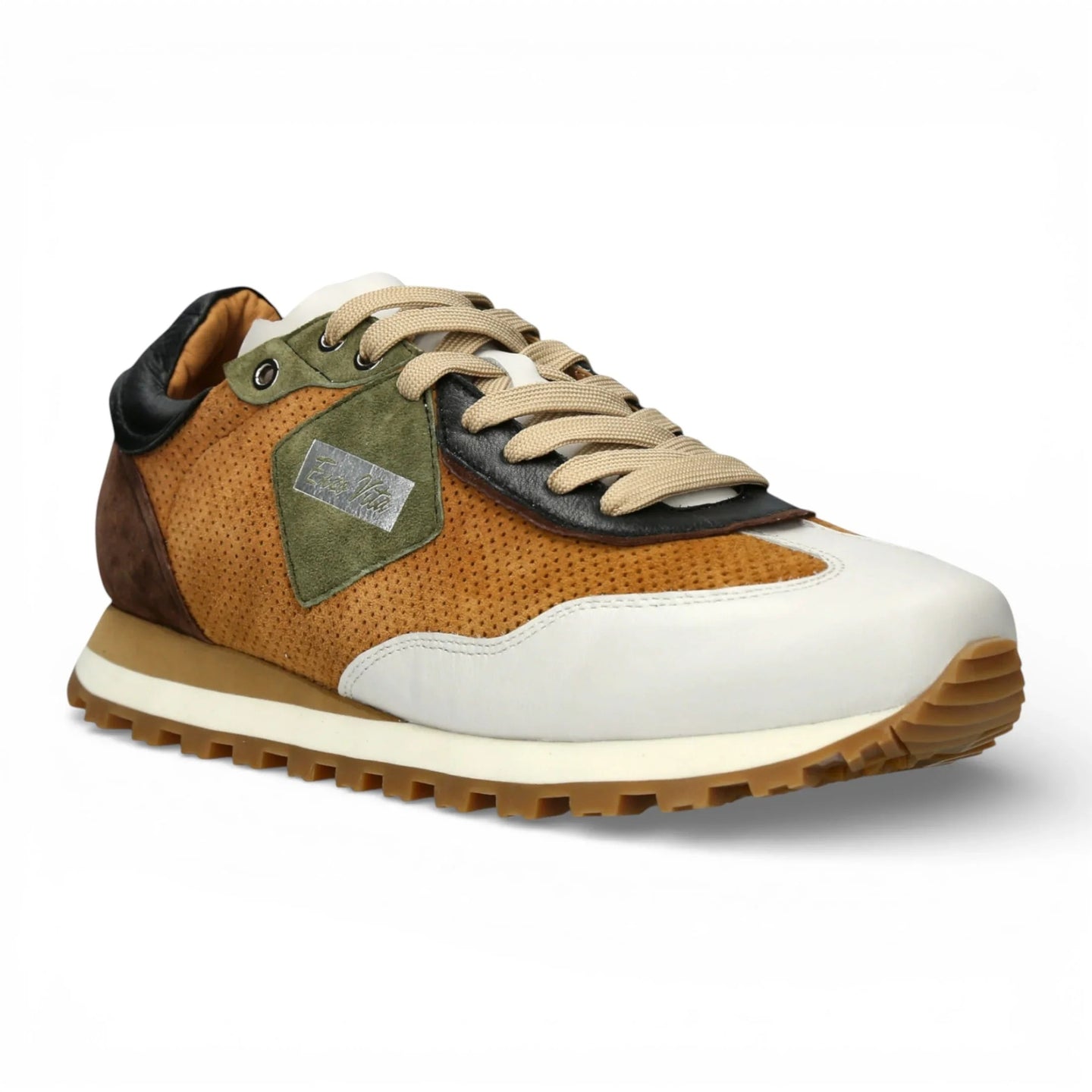 Aglae 02 – Herren-Sneaker aus hellbraunem und weißem Leder