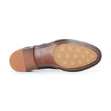 Albert - Schwarze Herren-Brogueschuhe aus Leder mit Tweed-Details