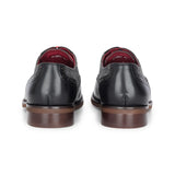 Albert - Schwarze Herren-Brogueschuhe aus Leder mit Tweed-Details