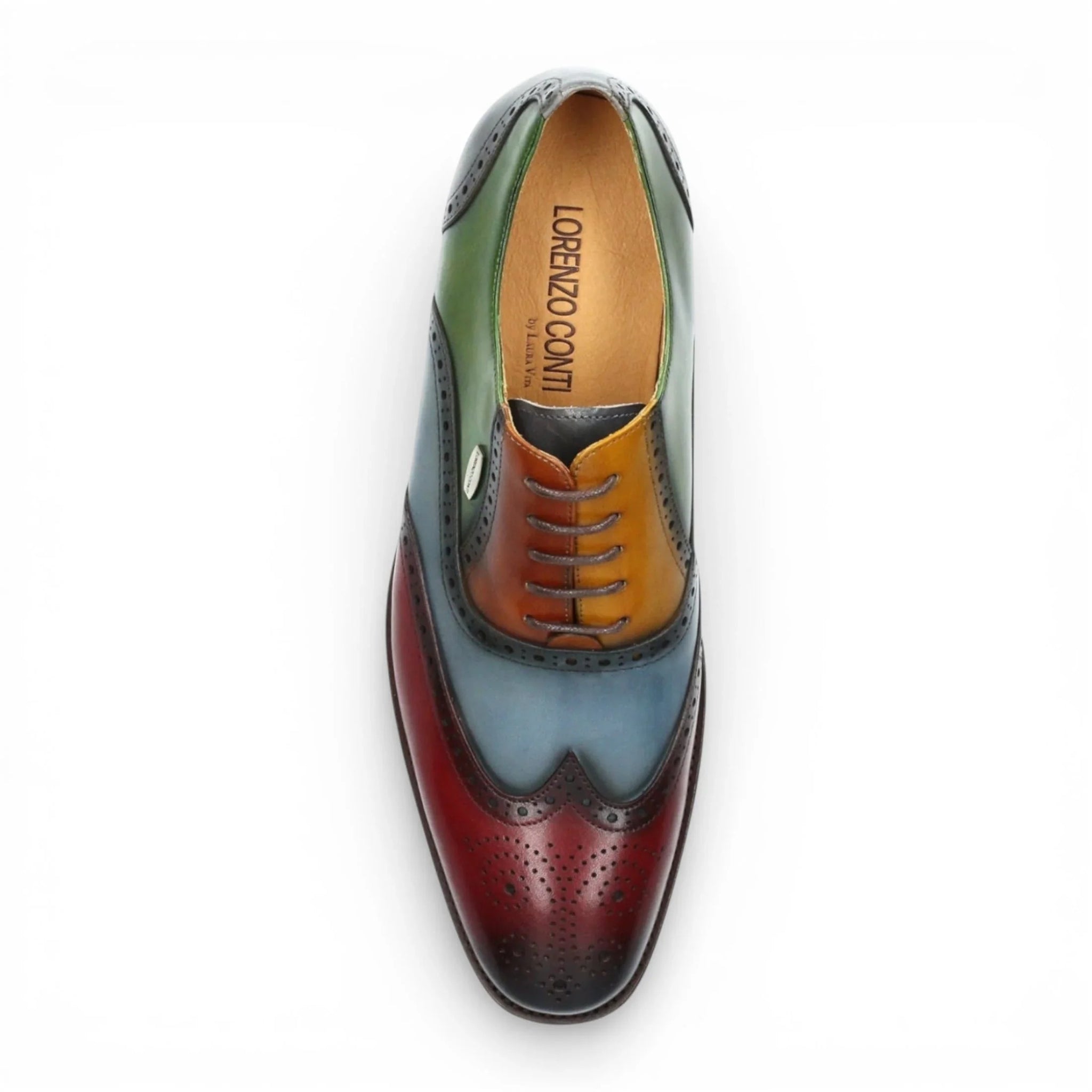 Antonin 01 - Herren-Oxfordschuhe aus schwarzem und burgunderrotem Leder