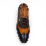 Antonin 01 - Herren-Oxfordschuhe aus blau-braunem Leder