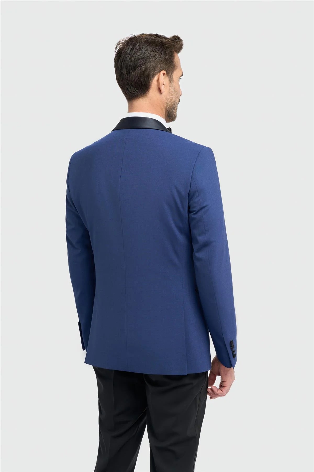 Aspen – Blauer Herren-Smokingblazer mit Schalkragen