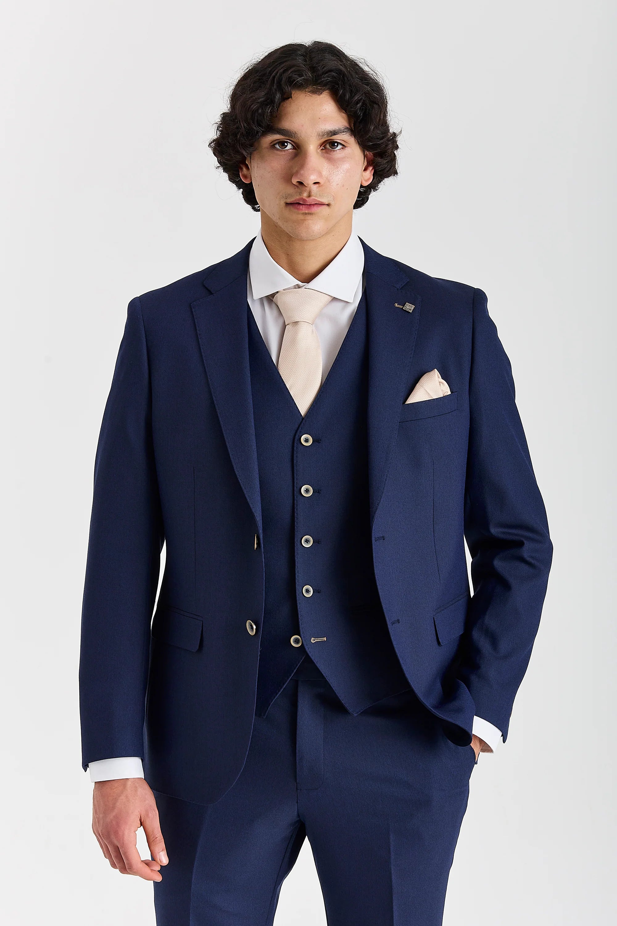 Belmont – Marineblauer 3-teiliger klassischer Hochzeitsanzug für Herren