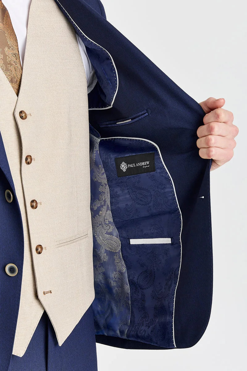 Belmont Navy Anzug mit kontrastierender Belmont Beige Weste