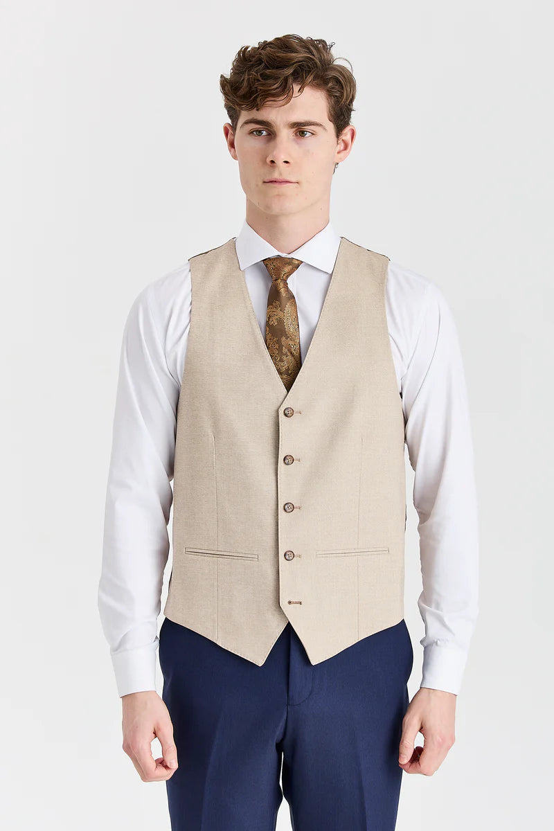 Belmont Navy Anzug mit kontrastierender Belmont Beige Weste