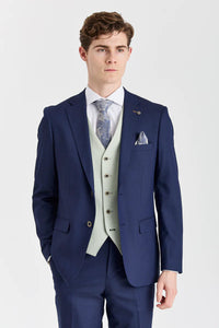 Belmont Navy Anzug mit kontrastierender Belmont Sage Weste