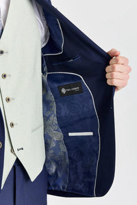 Belmont Navy Anzug mit kontrastierender Belmont Sage Weste