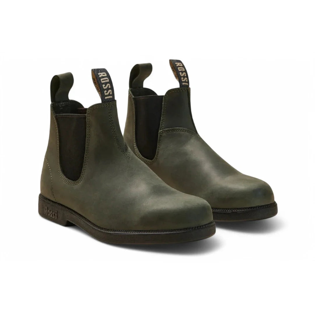 Booma 607 – Olivgrüne Chelsea-Boots aus Leder