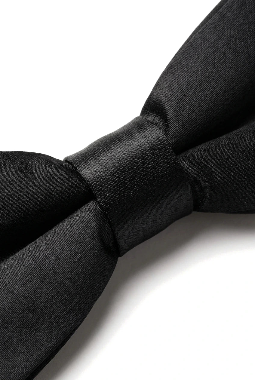 Fliege Schwarz Satin Clip On Herren Jungen Unisex Smokinghemd