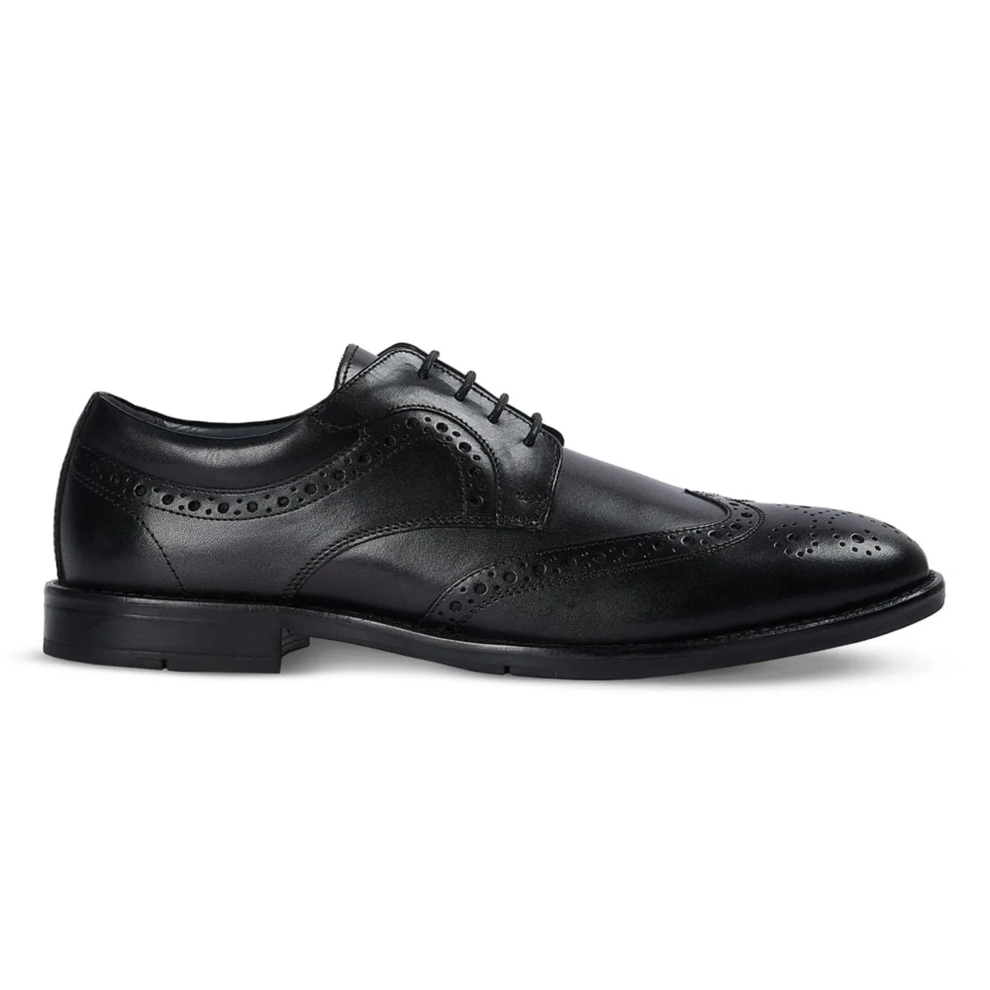 Cambridge - Schwarze Herren-Brogue-Derby-Schuhe mit Flügelkappe
