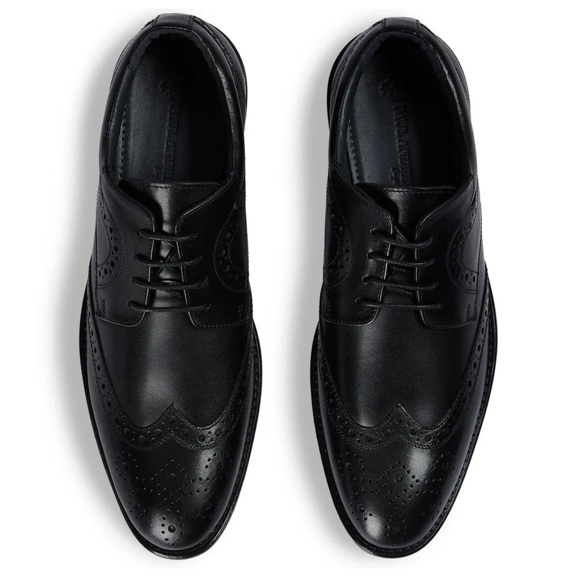 Cambridge - Schwarze Herren-Brogue-Derby-Schuhe mit Flügelkappe