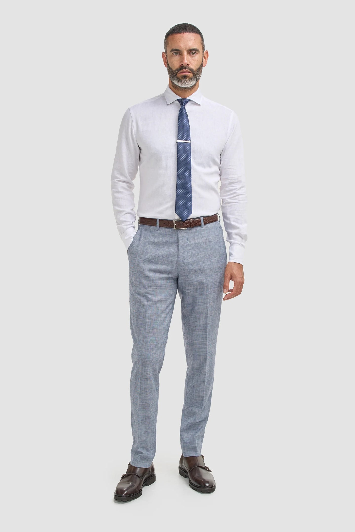 Camden - Herrenhose mit blauem Karomuster