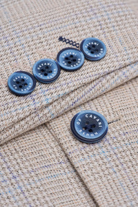 Caridi - Herren Tweed Beige Hochzeitsblazer