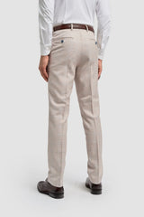 Caridi - Herren Tweed Beige Hochzeitshose