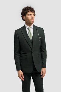 Caridi - Olivgrüner Tweed-Blazer für Herren
