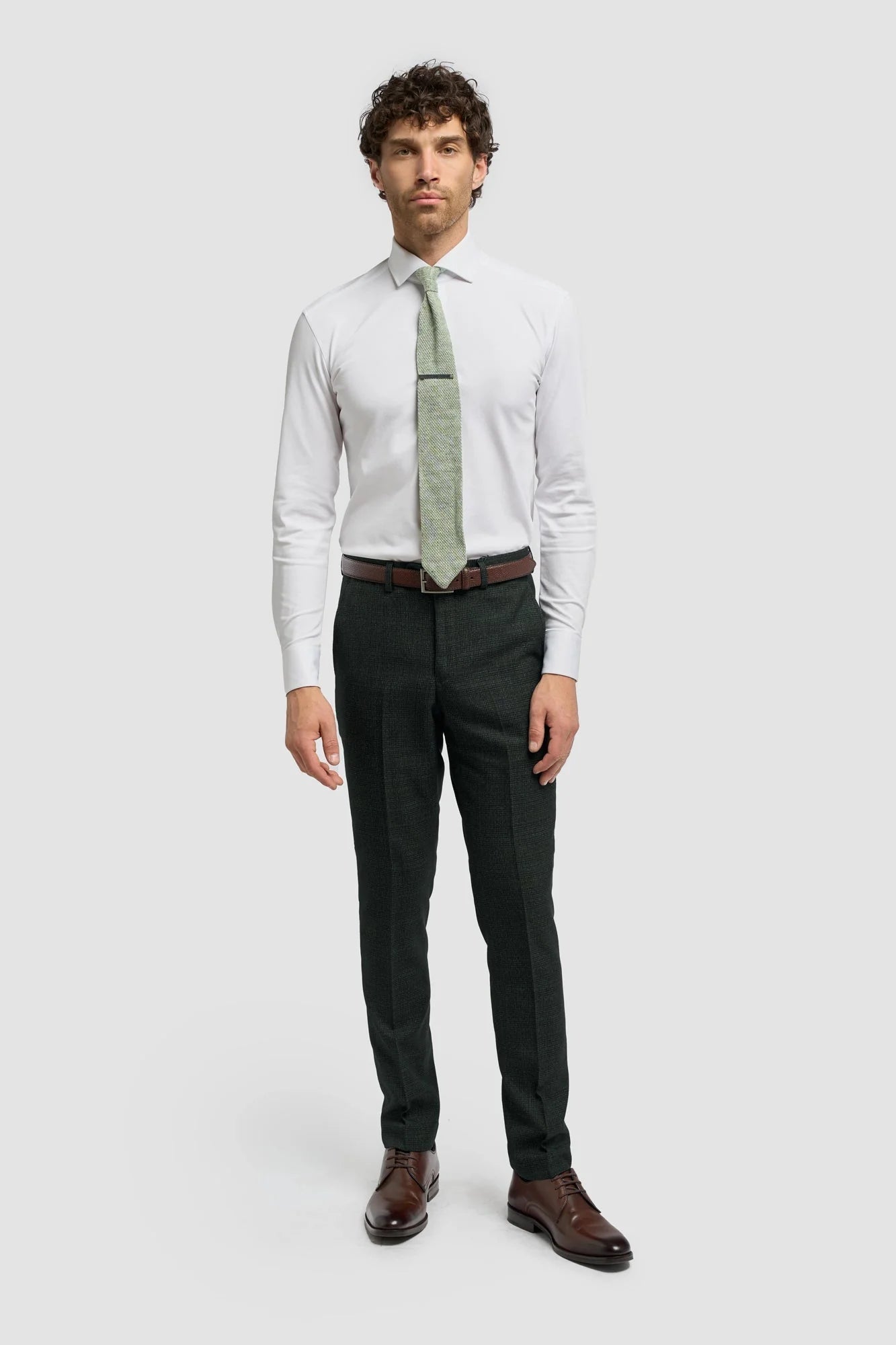 Caridi - Olivgrüne Tweedhose für Herren