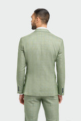 Caridi – Salbeigrün karierter Blazer im Tailored Fit für Herren