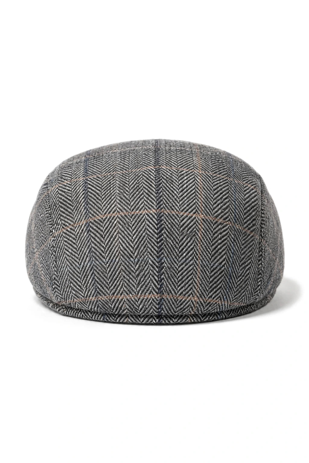 Cavani Albert Herren Tweed Schiebermütze – Fischgrätenmuster Tweed Wolle Grandad Flat Hats Vintage – Hellbraun/Anthrazit
