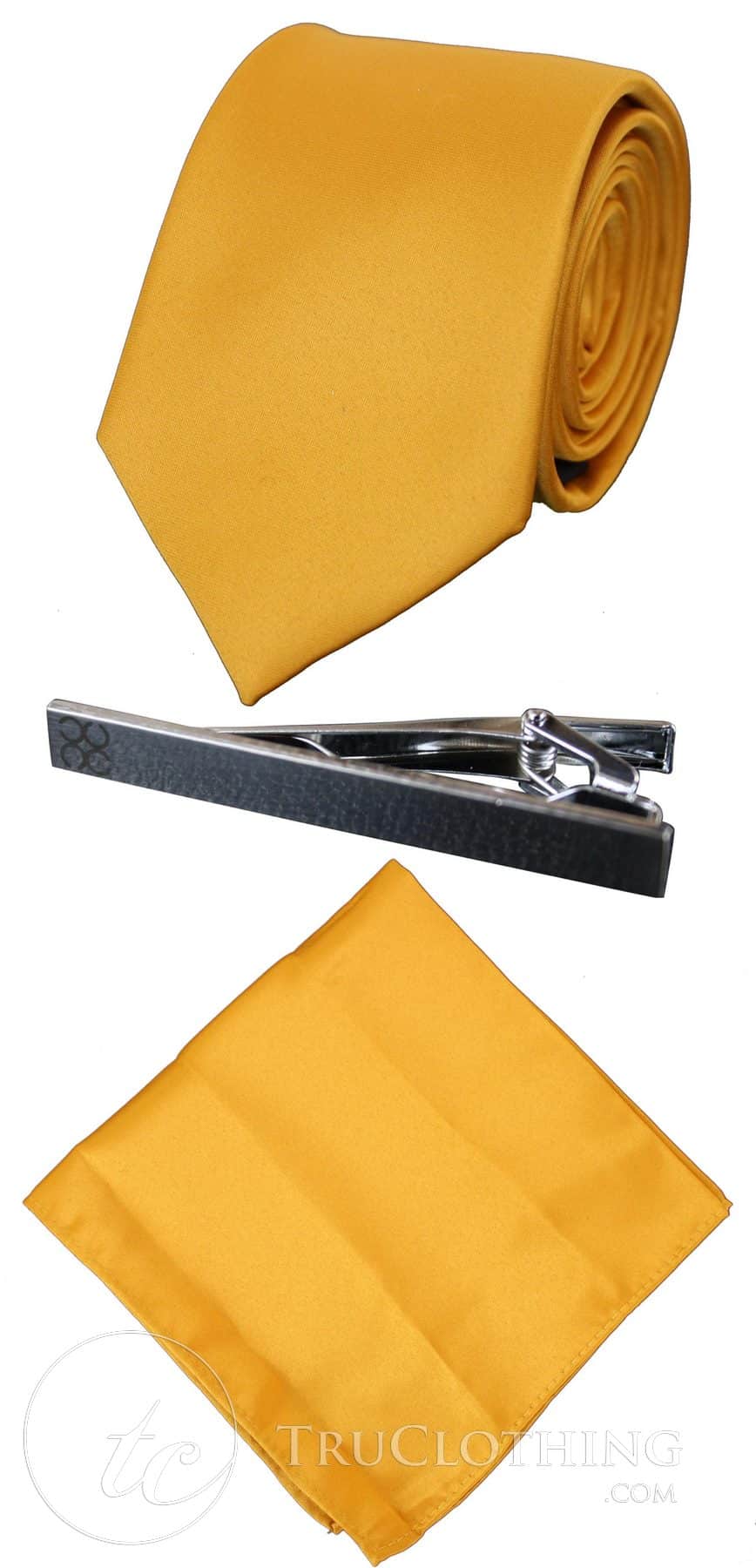 Cavani Satin Tie - Mens Matching Satin Silk Tie Hanky Hankerchief & Tie Clip Polka Dot Wedding Prom Office