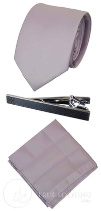 Cavani Satin Tie - Mens Matching Satin Silk Tie Hanky Hankerchief & Tie Clip Polka Dot Wedding Prom Office