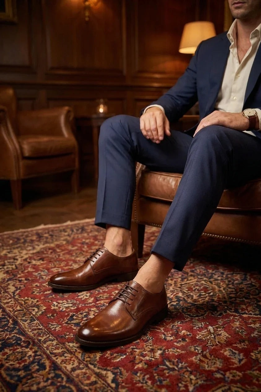 Chester - Herren-Derbyschuhe, hellbraun, hochglanzpoliert