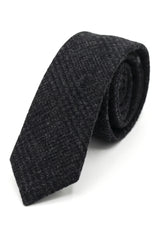 Vergleichen Sie Farben Herren Tweed Fischgrät Krawatte Einstecktuch Check Classic Schwarz Farbe