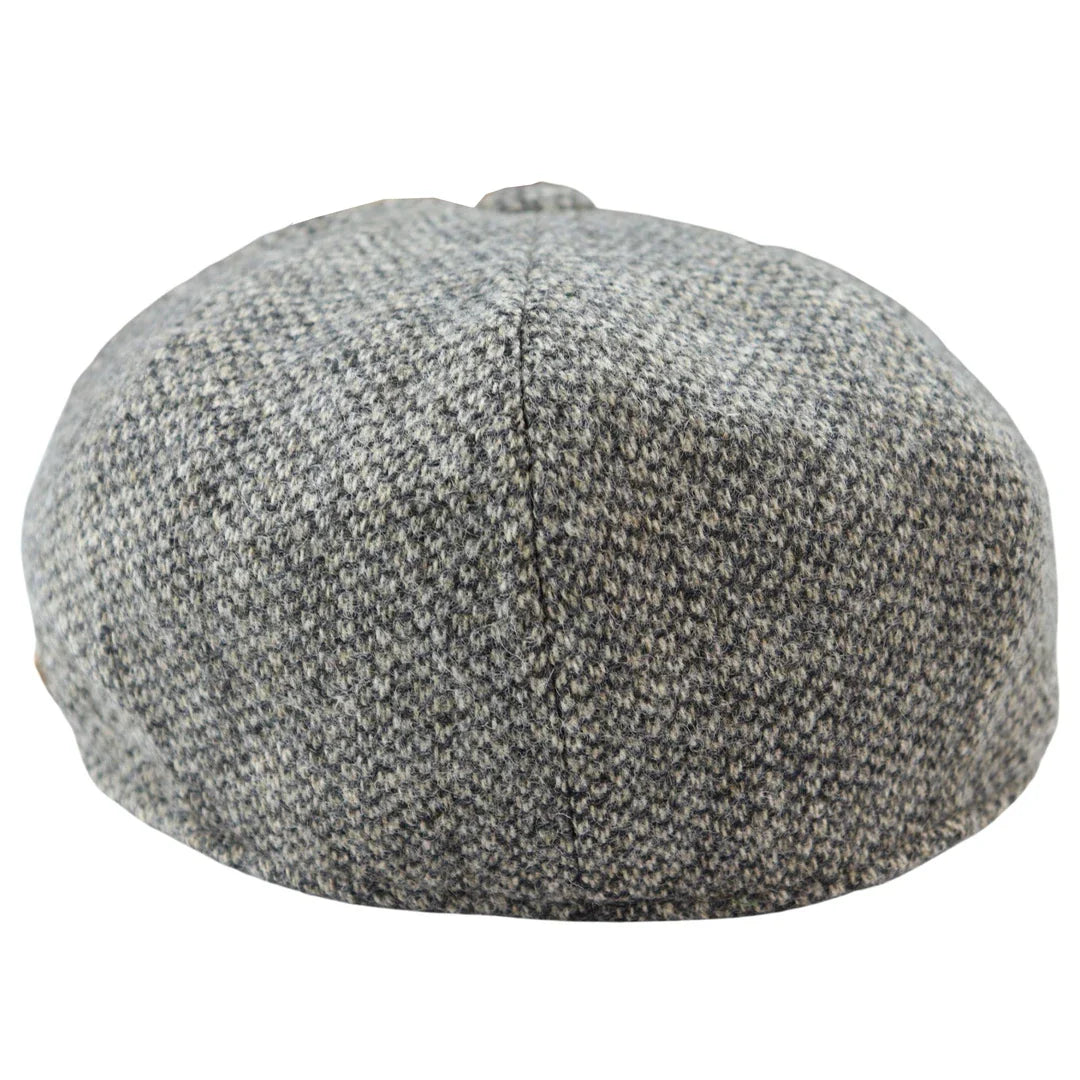 Shelby Razor Cap 8 Panel Baker Boy Cap Shelby Hat Wolle Tweed Klassisch Hellgrau Razor ...
