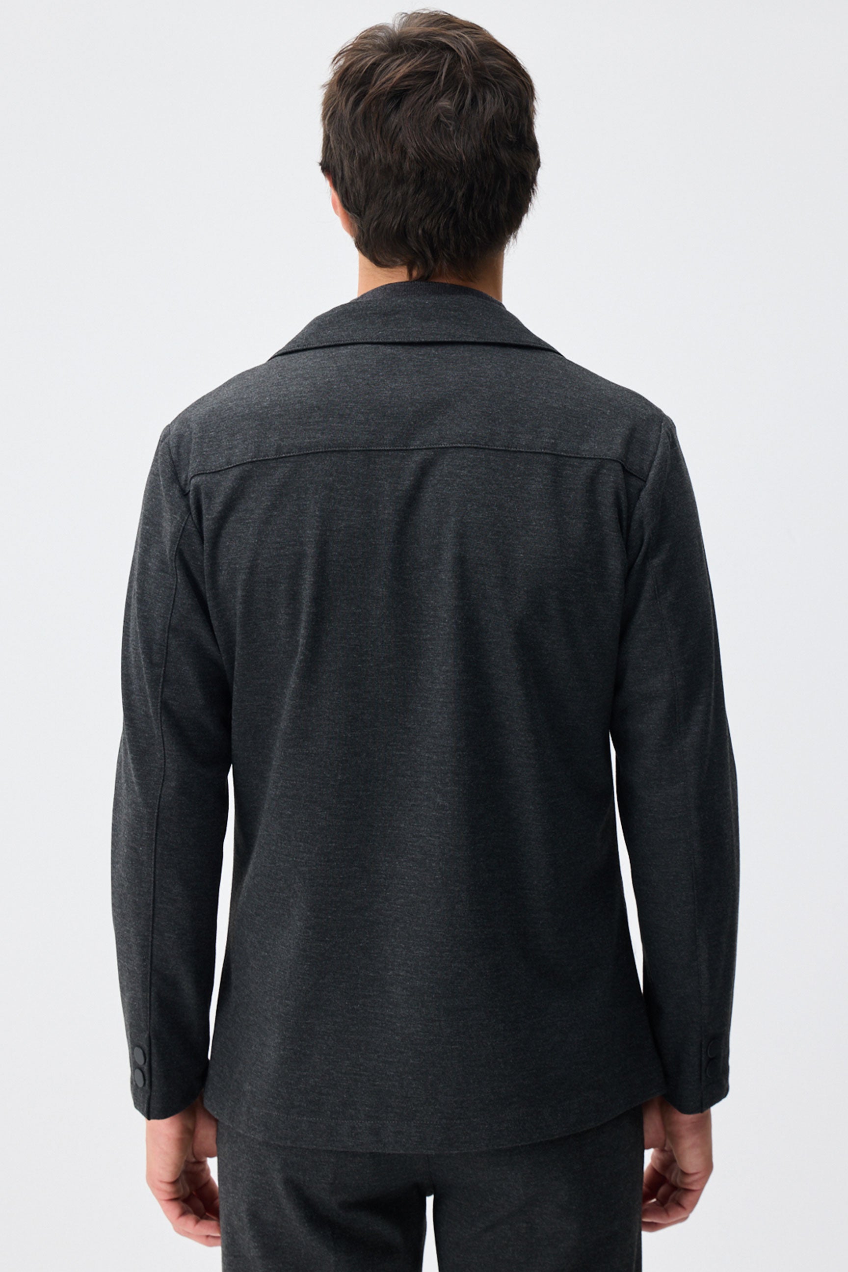 Herren-Blazer aus weichem Jersey in Anthrazit, elegant-lässig